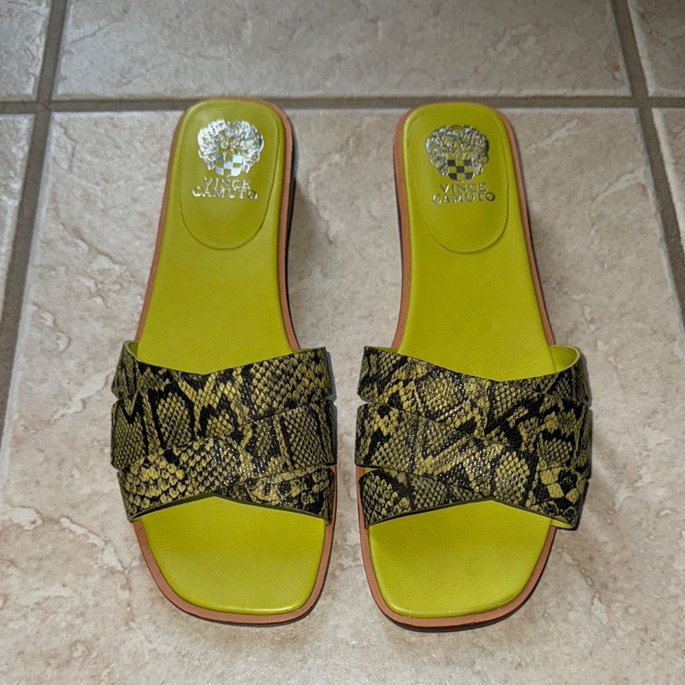 Vince Camuto Olive Snake Print Women's Sandals